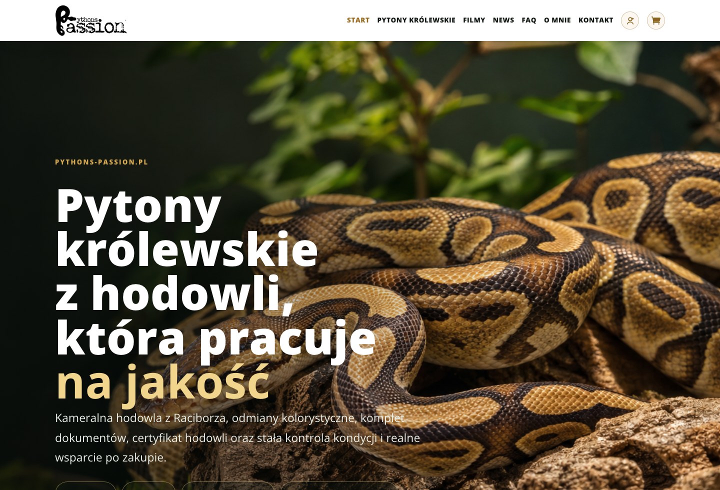 Pythons Passion - pierwszy ekran